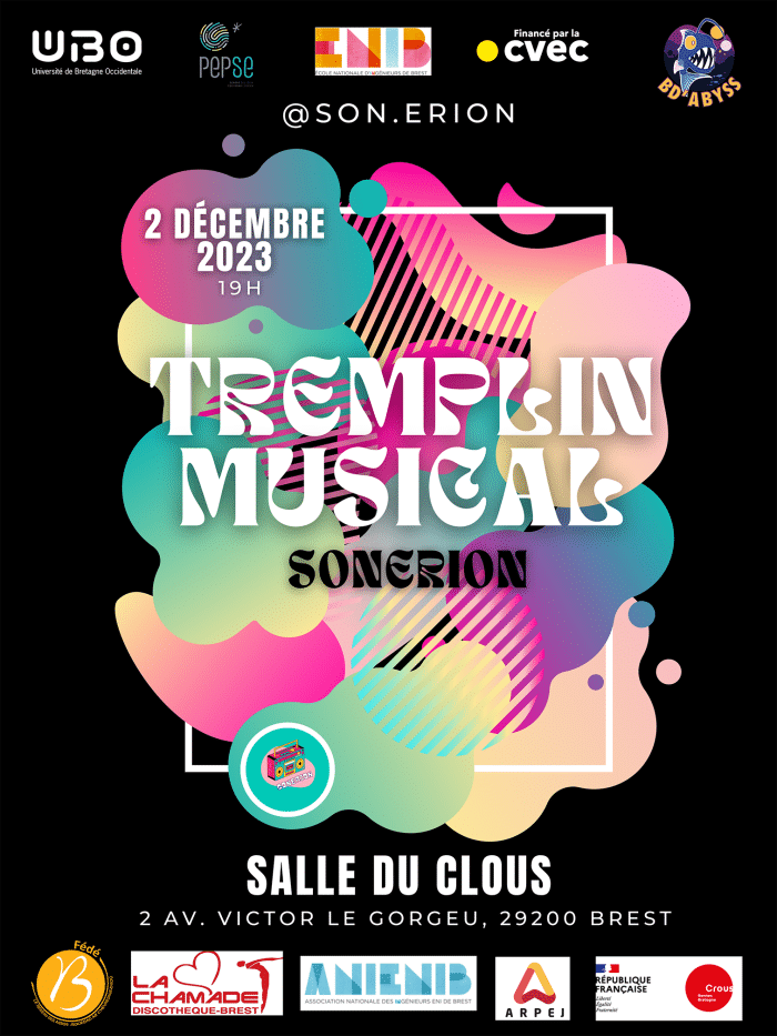 Tremplin musical Sonerion 1 Visuel du tremplin Sonerion le 2 décembre 2023