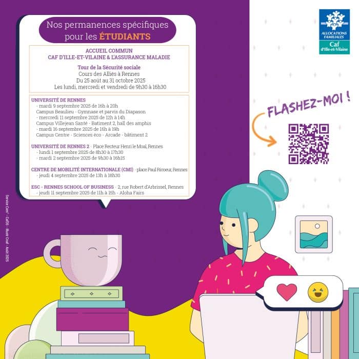 Flyer Permanence 2025 siege et exterieur caf.fr partenaires 210x210